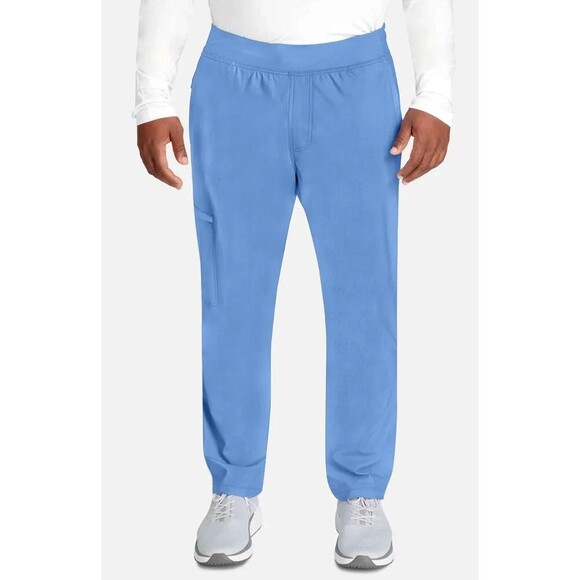 Cherokee Workwear Scrubs Men's 2XLT Tall Tapered Leg Pull Pant Ciel Blue CK185 - Picture 1 of 5